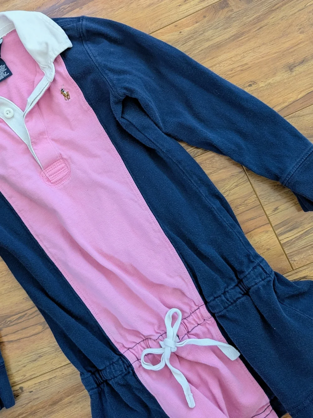 Ralph Lauren Girl's Two-Tone Rugby Dress - Pink & Navy